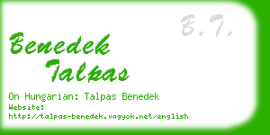 benedek talpas business card